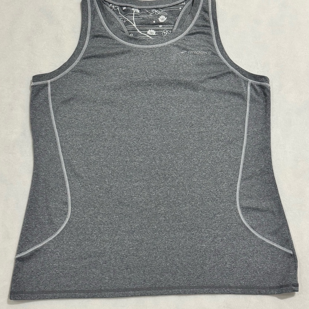 🩶Brooks Heather Gray Running Racerback Tank Top‎ Size Large